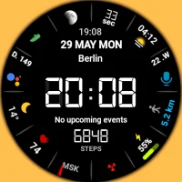 LCD Black digital watch face